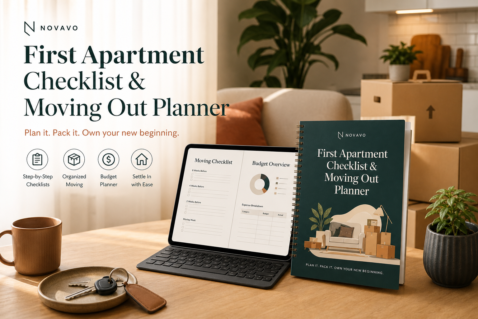 First Apartment Checklist and Moving Out Planner digital product preview